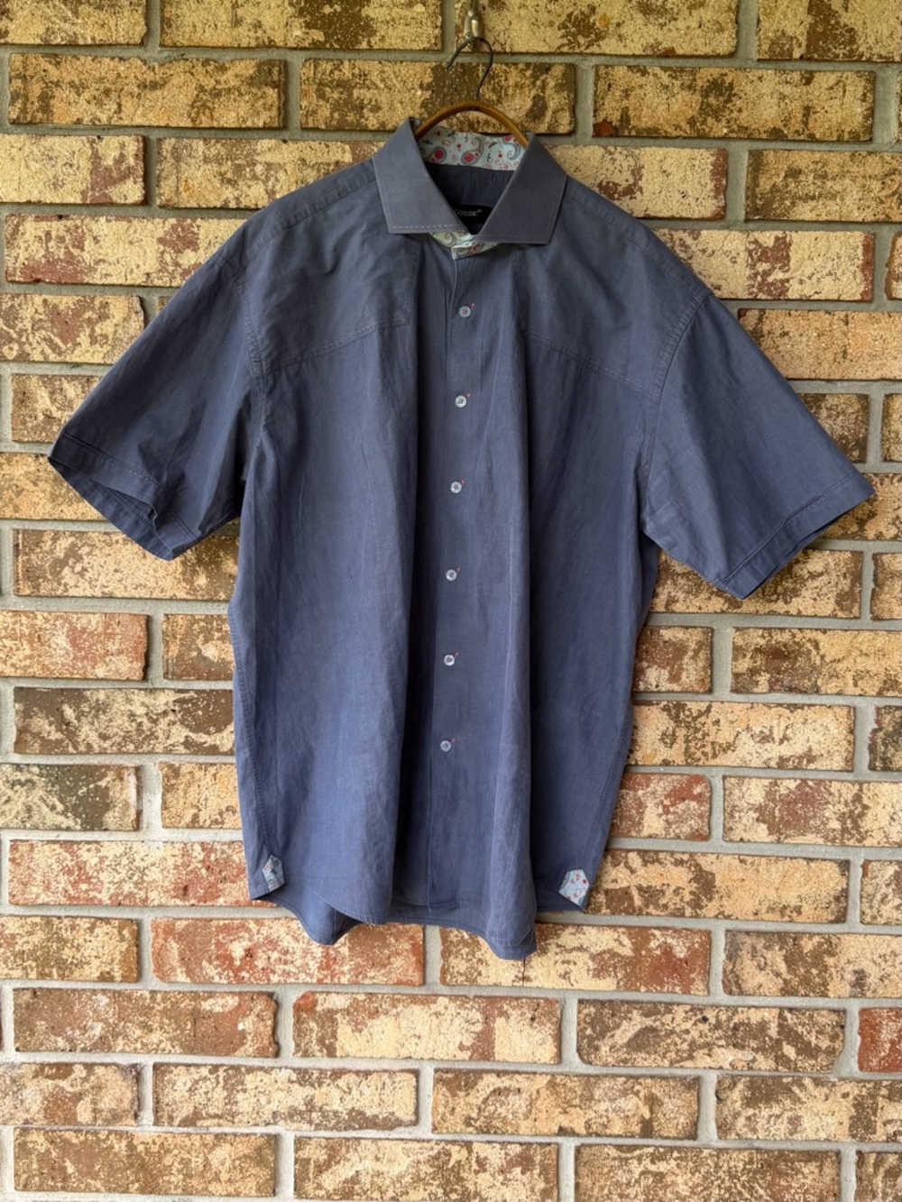 Men’s Bogosse Shirt Size 3XL Button Down Front Pink Stitching Excellent!